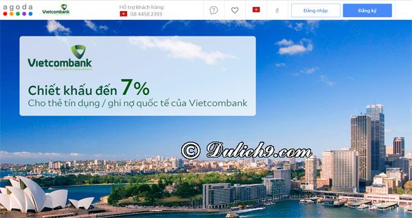 Agoda giảm giá 7% cho chủ thẻ Vietcombank