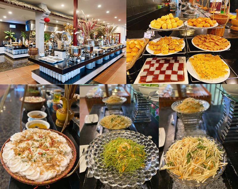 Review ăn uống ở khu du lịch Núi Thần Tài. Buffet nhà hàng Rồng Đỏ ở KDL Núi Thần Tài