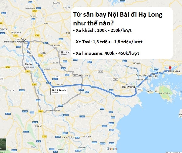 Hướng dẫn cách di chuyển từ sân bay Nội Bài đi Hạ Long: Từ sân bay Nội Bài đi Hạ Long như thế nào?