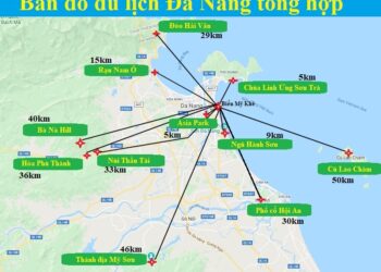 Bản đồ du lịch Đà Nẵng tổng hợp: điểm tham quan nổi tiếng nhất. Bản đồ các điểm tham quan, du lịch hấp dẫn ở Đà Nẵng