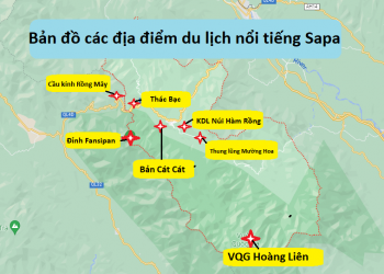 Bản đồ du lịch Sapa tổng hợp bằng hình ảnh. Bản đồ các điểm du lịch nổi tiếng ở Sapa