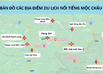 Bản đồ các địa điểm du lịch nổi tiếng ở Mộc Châu