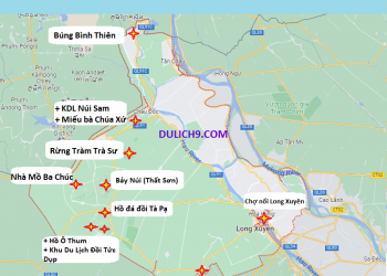 Bản đồ du lịch An Giang về địa điểm tham quan bằng hình ảnh