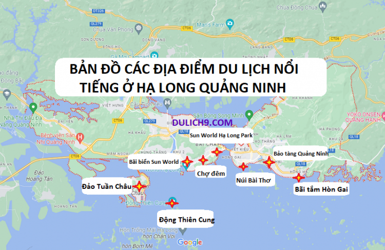 Bản đồ du lịch Quảng Ninh 2026 bằng hình ảnh mới nhất
