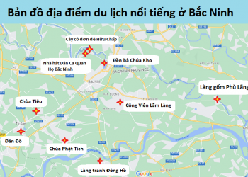 Bản đồ địa điểm du lịch Bắc Ninh đẹp, nổi tiếng