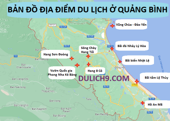 Bản đồ du lịch Quảng Bình bằng hình ảnh về các điểm du lịch nổi tiếng