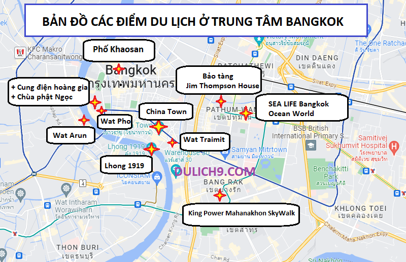 Bản đồ du lịch Bangkok Thái Lan